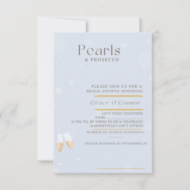 Pärlor och Prosecco-svarskort OSA Kort (Framsida)