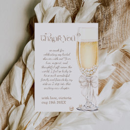 Pärlor och Prosecco Tematiserad Bröllopsfest Tack Kort
