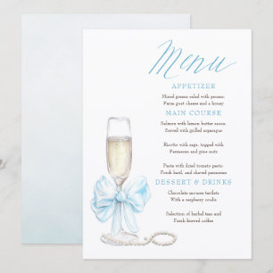 Pärlor och Prosecco Whimsical Chic Meny Kort