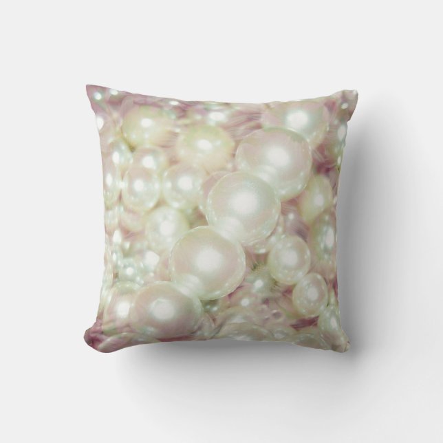 Pärlor och Rosa Daisy Kudde (Framsida)