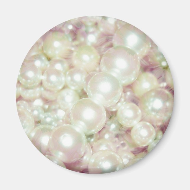 Pärlor och Rosa Daisy Magnet (Framsidan)