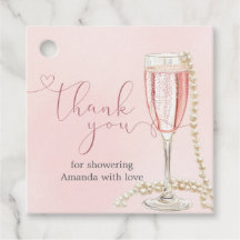 Pärlor och Rosa Prosecco Bröllopsdusch