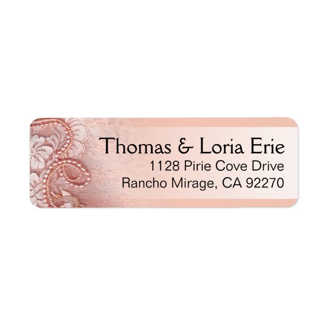 Pärlor och Snöre | ROSA Returadress Etikett (Framsidan)