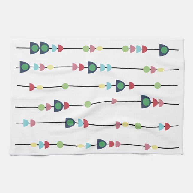 Pärlor på Strings Tea Towel Kökshandduk (Horisontell)