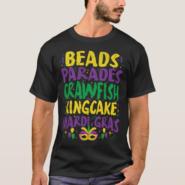 Pärlor Parad Mördare King Cake Mardi Gras T Shirt (Framsida)