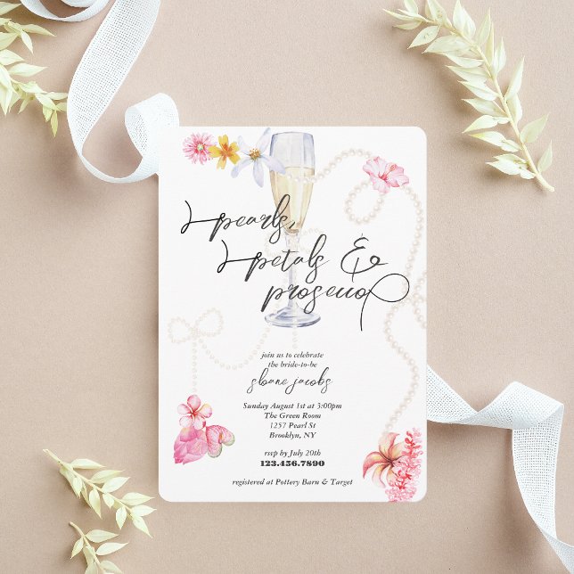 Pärlor, Petals + Prosecco | Trendigets Möhippa Inbjudningar (Skapare uppladdad)