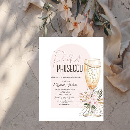 Pärlor Prosecco Boho Blommor Brunch & Bubbly Inbjudningar