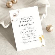 Pärlor & Prosecco Bröllopsbrudskväll Minimalistisk