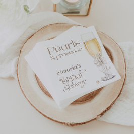 Pärlor & Prosecco Bröllopsdusch Elegant Pappersservett