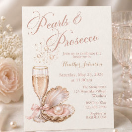 Pärlor & Prosecco Bröllopsdusch-inbjudan Inbjudningar