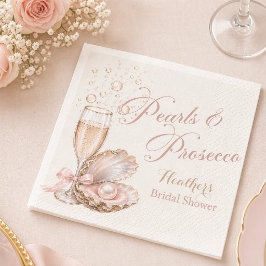 Pärlor & Prosecco Bröllopsdusch Servetter | Elegan