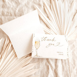 Pärlor & Prosecco Bröllopsdusch Tacksamhetskort Tack Kort