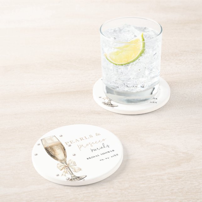 Pärlor & Prosecco  Bröllopsdusch Underlägg (Sidan)