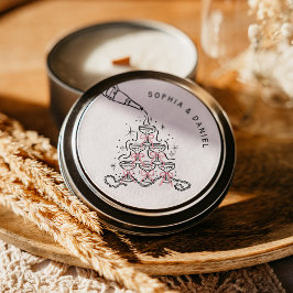 Pärlor & Prosecco Bröllopsfest Ringformad Klisterm Runt Klistermärke