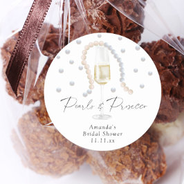 Pärlor & Prosecco - bröllopsfest Runt Klistermärke