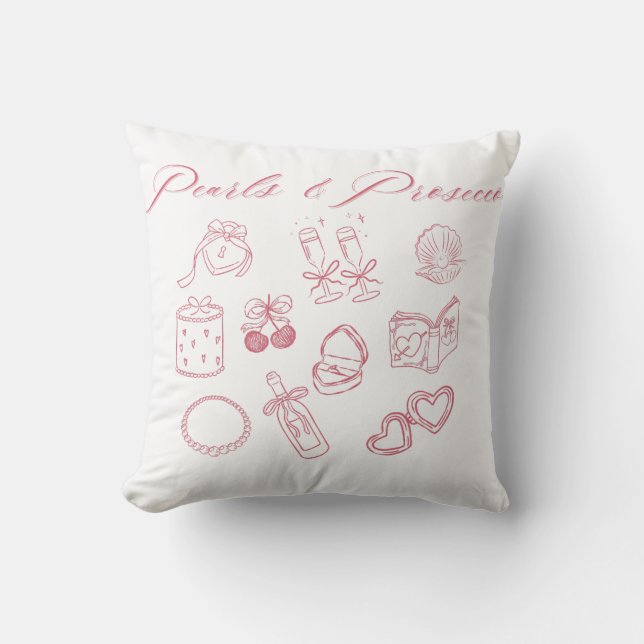 Pärlor & Prosecco Design | Rosa Sällskapsdam Kudde (Framsida)