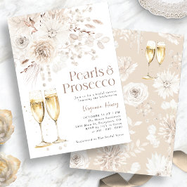 Pärlor Prosecco Elegant Bröllop Inbjudningar