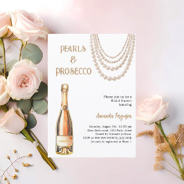 Pärlor Prosecco elegant bröllopsfest för bruden Inbjudningar