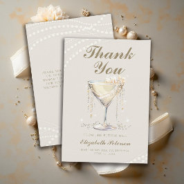 Pärlor Prosecco Elfenben Elegant Brunch Bröllopsfe Tack Kort