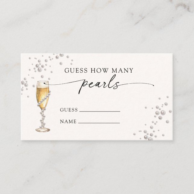Pärlor & Prosecco Gissa Hur Många Pärlor Spel  Tilläggskort (Framsida)