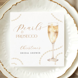 Pärlor & Prosecco Guld Bröllopsdusch Servetter