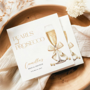 Pärlor & Prosecco Guld Minimal Bröllopsfest Pappersservett