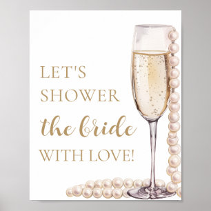 Pärlor Prosecco Låt oss Ösa Bruden Med Kärlek Poster