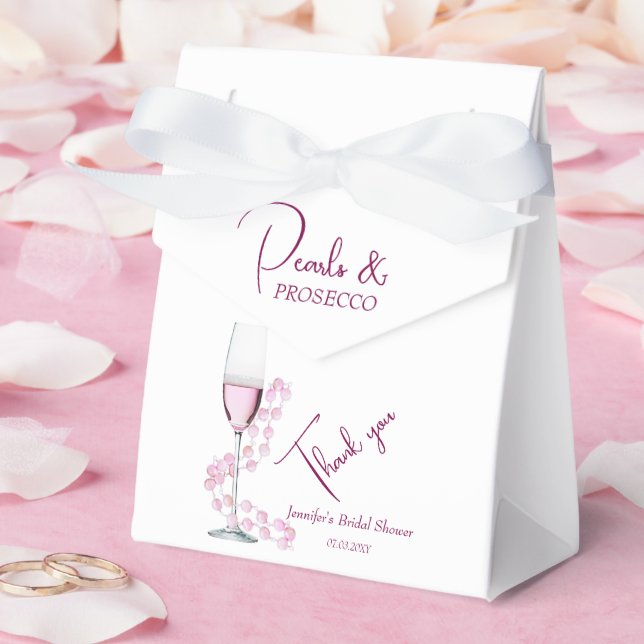 Pärlor & Prosecco Modern Elegant Bröllopsdusch Presentaskar (Bröllop)