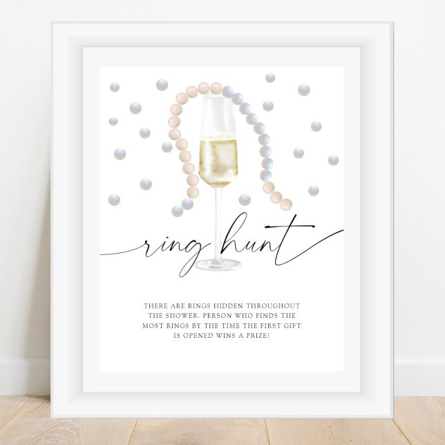 Pärlor & Prosecco - ringjakt bröllopsdusch spel Poster (Skapare uppladdad)