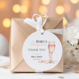 Pärlor & Prosecco Rosa Bröllopsdagspresent Gåvor Etiketter