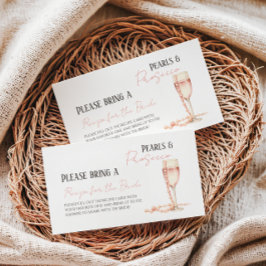 Pärlor & Prosecco Rosa Bröllopsfest-recept Tilläggskort