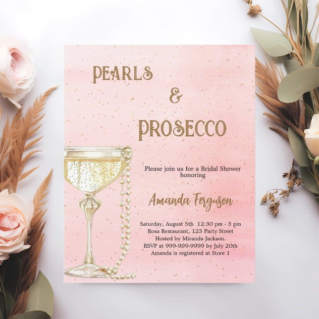 Pärlor Prosecco rosa bröllopsfestinladan (Skapare uppladdad)