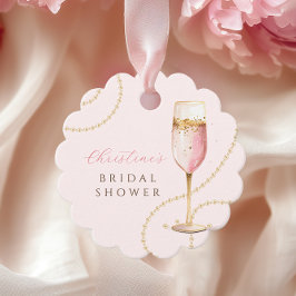Pärlor Prosecco Rosa Guld Bröllopsfest Gåvor Etiketter
