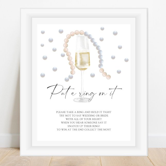 Pärlor & Prosecco - sätt en ring på det spelet Poster (Skapare uppladdad)