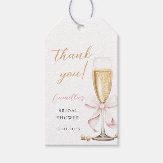Pärlor & Prosecco slinga Bröllopsdusch Presentetikett