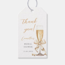 Pärlor & Prosecco slinga Bröllopsdusch Presentetikett