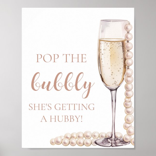 Pärlor Prosecco Spricka loss Hon ska gifta sig Poster (Framsidan)