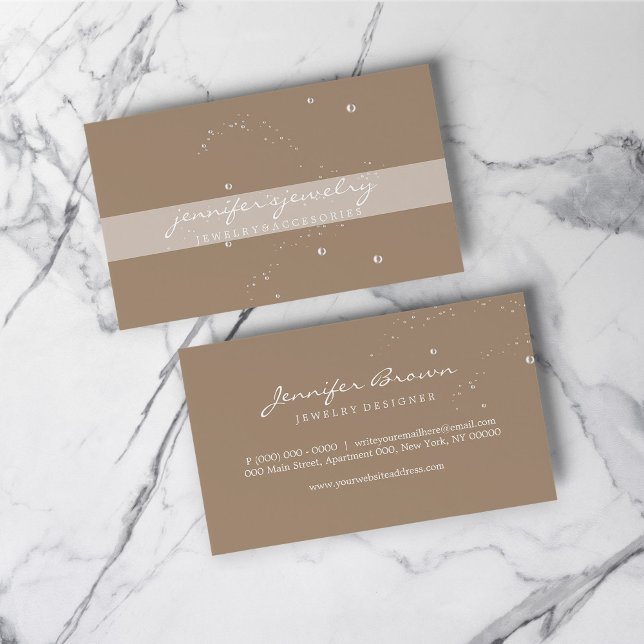 Pärlor Smycken online boutique Visitkort (Beads Pearls Jewelry online boutique Business Card)