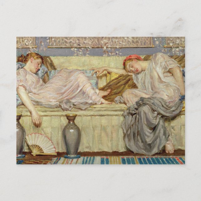 Pärlor (studie), c.1875 (olja på arbetsyta) vykort (Framsida)