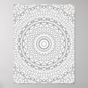 Pärlstjärna Geometrisk Färgsidesmönsterdesign Poster