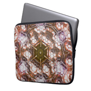 Parly brunkaleidoskop för överlappande hexagoner laptop fodral