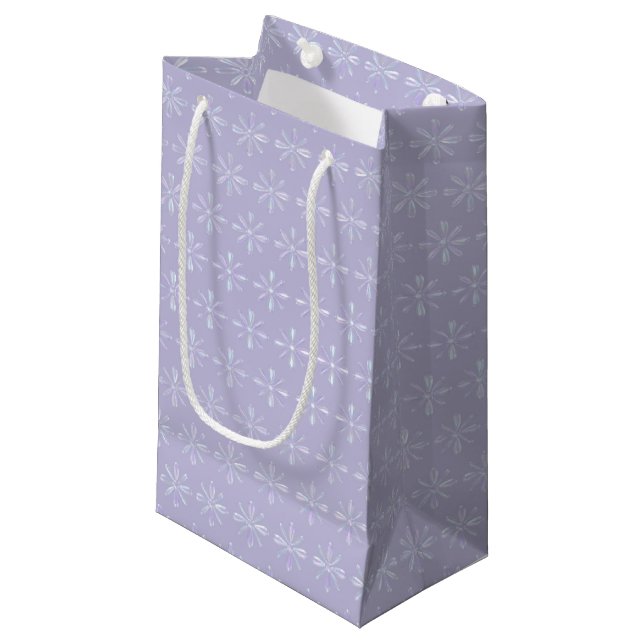 Parly Lila blommor Gift Bag (Framsidan Vinklad)