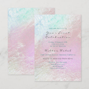 Parly Metallic Tiffany Rosa Lila Pastel Glass Inbjudningar