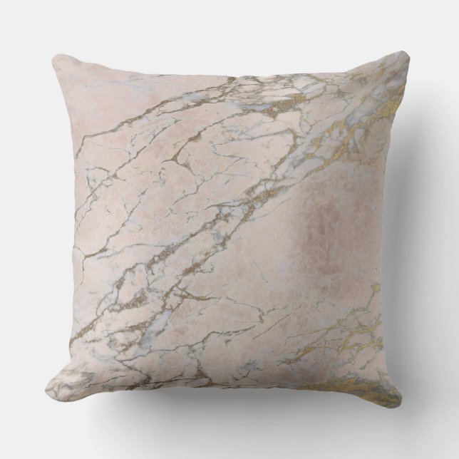 Parly Rosa ros Guld Pulder Push Marble Kudde (Framsida)