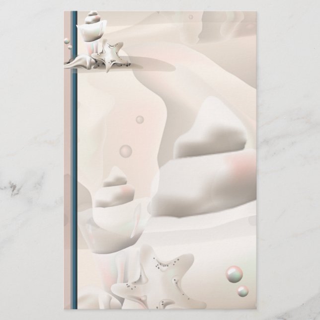 Parly Seashells Ocean Beach Stationery Brevpapper (Framsida)