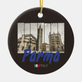 Parma Emilia-Romagna Italien Vintage Souvenir Julgransprydnad Keramik