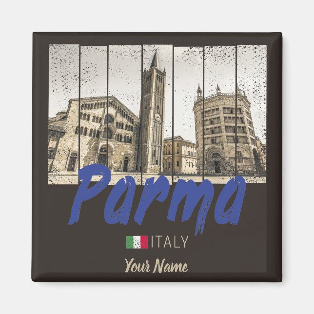 Parma Emilia-Romagna Italien Vintage Souvenir Magnet (Framsidan)