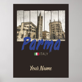 Parma Emilia-Romagna Italien Vintage Souvenir Poster