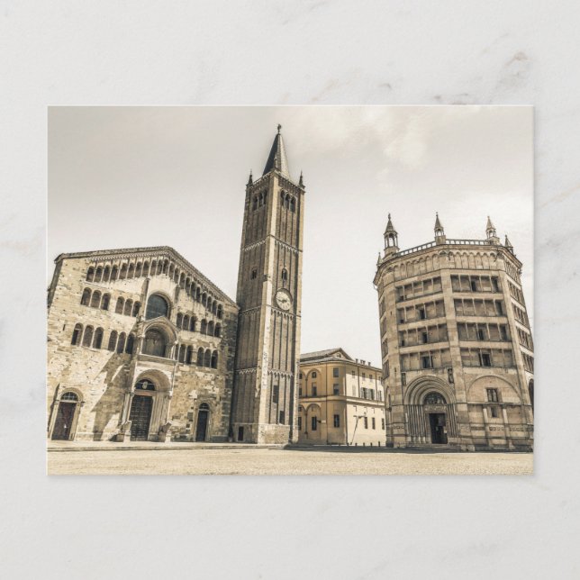 Parma Emilia Romagna Piazza Del Duomo Italien Helg Vykort (Framsida)