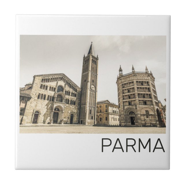 Parma Emilia Romagna Piazza Del Duomo Italien Kakelplatta (Framsidan)